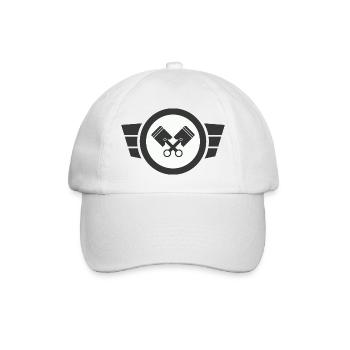 Two-stroke love - Simson Retro Logo Design - Baseball Cap - white/white - Front