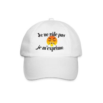 t-shirt je ne râle pas je m'exprime cadeau drôle - Casquette classique - blanc/blanc - Devant
