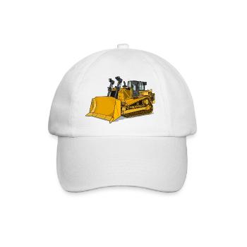 Planierraupe, Bulldozer - Baseballkappe - Weiß/Weiß - Vorne