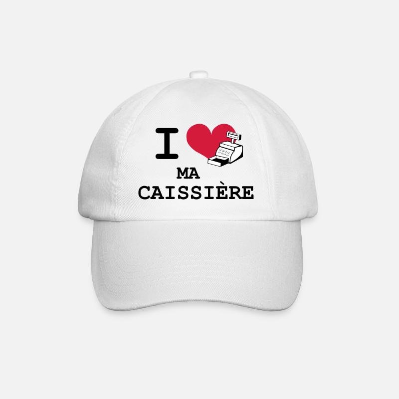 I love ma caissière - Casquette classique - blanc/blanc