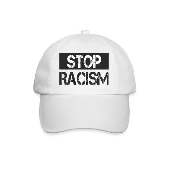 Stop Racism - Baseballkappe - Weiß/Weiß - Vorne