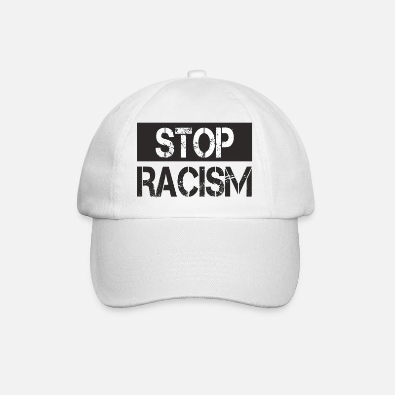 Stop racism - Baseball Cap - white/white