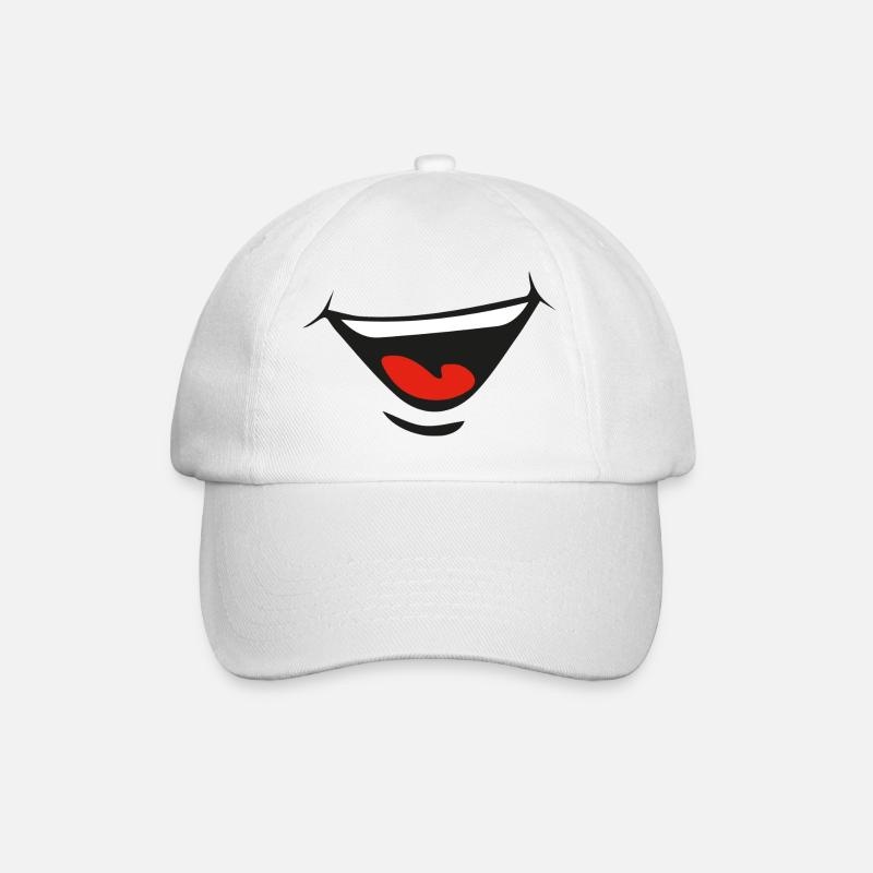 Lächeln - Baseballkappe - Weiß/Weiß