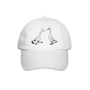 Funny runner ducks - Baseball Cap - white/white - Front