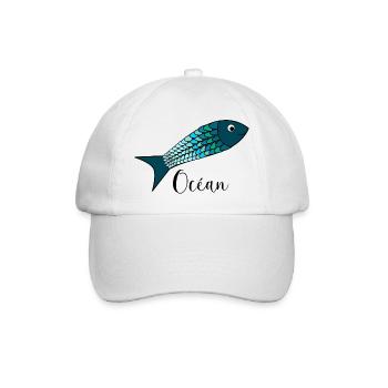OCEAN. SEA. ECOLOGY. SARDINE. FISH. - Baseball Cap - white/white - Front