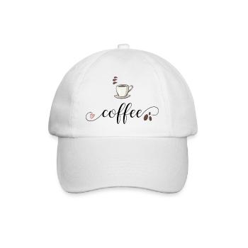 coffee - Baseballkappe - Weiß/Weiß - Vorne
