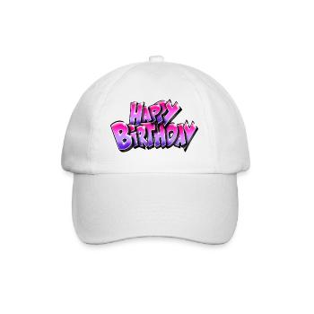 Graffiti Happy Birthday - Casquette classique - blanc/blanc - Devant