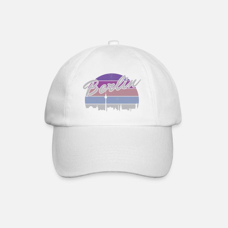 Berlin Ours De Berlin Vintage Soleil Skyline Retro - Casquette classique - blanc/blanc