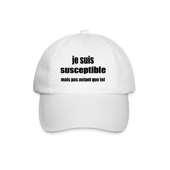 Je suis susceptible mais pas autant que toi - Casquette classique - blanc/blanc - Devant