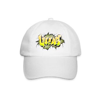 Lucas graffiti name yellow - Casquette classique - blanc/blanc - Devant
