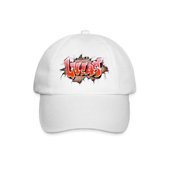 Lucas graffiti name red - Baseballkappe - Weiß/Weiß - Vorne