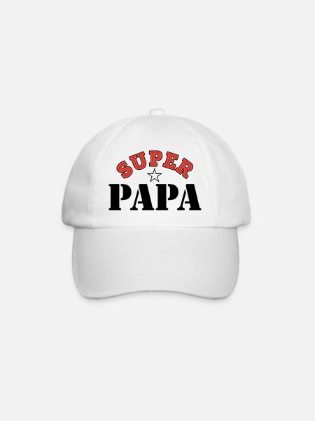 Super papa. Superpapa. Fête des pères. Papa - Casquette classique - blanc/blanc