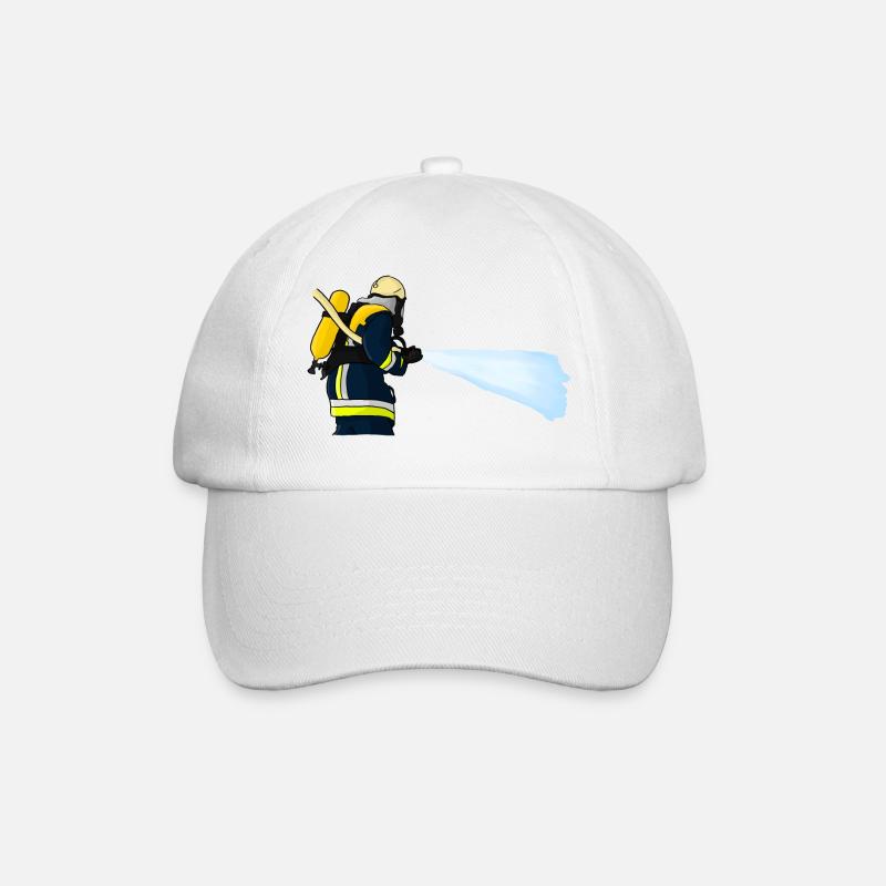 Feuerwehrmann mit schlauch - Baseballkappe - Weiß/Weiß