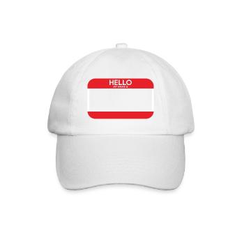 blank name tag my name is - Baseball Cap - white/white - Front