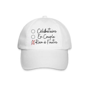 celibataire en couple rien a foutre - Casquette classique - blanc/blanc - Devant