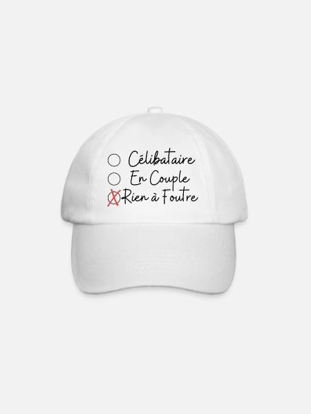 celibataire en couple rien a foutre - Casquette classique - blanc/blanc