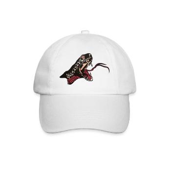 serpent vipere tattoo langue - Casquette classique - blanc/blanc - Devant