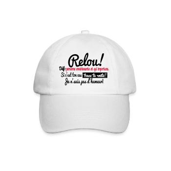 RELOU:définition!!! - Casquette classique - blanc/blanc - Devant
