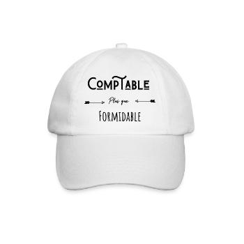 Comptable plus que formidable humour citation - Casquette classique - blanc/blanc - Devant