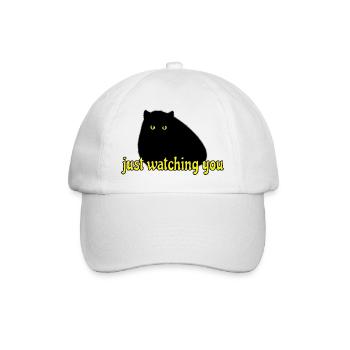 black cat is watching you - Baseballkappe - Weiß/Weiß - Vorne