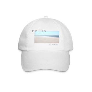 Relax – Sea Sand Salt - Baseballkappe - Weiß/Weiß - Vorne