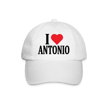 T-shirt I love Antonio t-shirt gift idea - Baseball Cap - white/white - Front