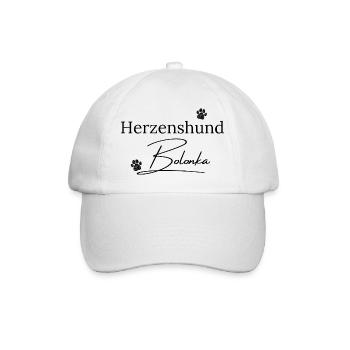 Herzenshund Bolonka - Baseballkappe - Weiß/Weiß - Vorne