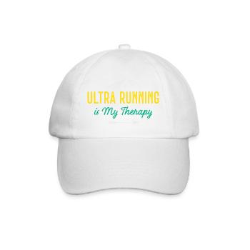Ultra Running ist meine Therapie - Baseballkappe - Weiß/Weiß - Vorne