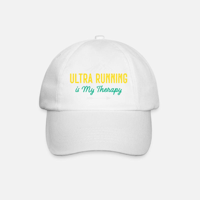 Ultra Running ist meine Therapie - Baseballkappe - Weiß/Weiß
