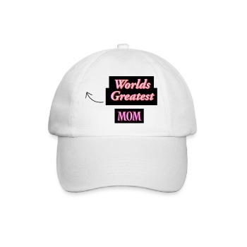 Worlds Greatest Mom - Baseballkappe - Weiß/Weiß - Vorne