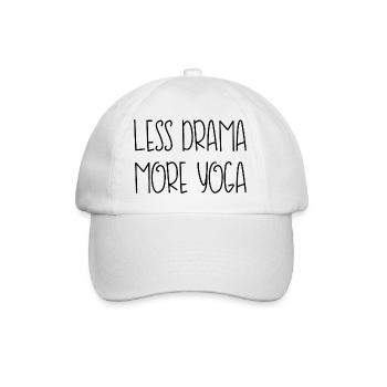 less drama more yoga sport fitness saying English - Baseball Cap - white/white - Front
