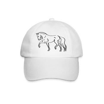 Horse Line Art - Minimalist - Baseball Cap - white/white - Front