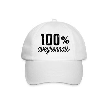 100 % aveyronnais - Casquette classique - blanc/blanc - Devant