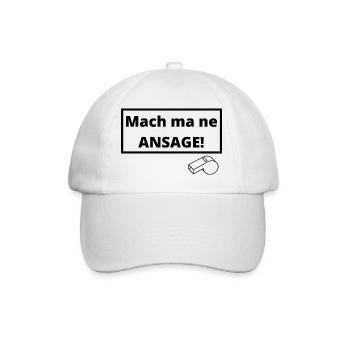 Mach ma ne Ansage! - Baseballkappe - Weiß/Weiß - Vorne