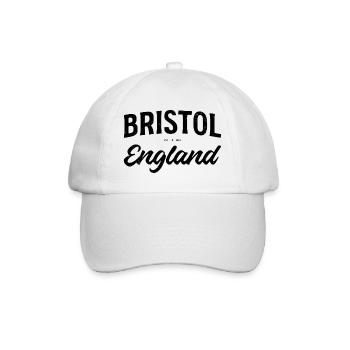 Bristol England Schriftzug Vintage - Baseballkappe - Weiß/Weiß - Vorne