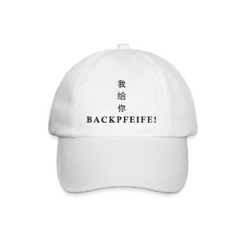 Wo gei ni Backpfeife - Baseballkappe - Weiß/Weiß - Vorne