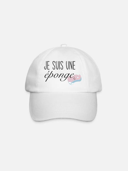 Je suis une éponge - Casquette classique - blanc/blanc