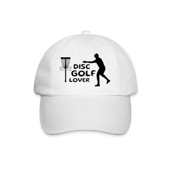 Disc Golf Lover Design Geschenk - Baseballkappe - Weiß/Weiß - Vorne