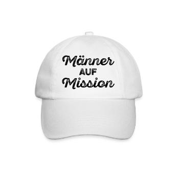 Männer auf Mission JGA Vatertag Party - Baseballkappe - Weiß/Weiß - Vorne