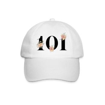 Blumen zum 101-jährigen Jubiläum (Geschenk von 101 Jahren) - Baseballkappe - Weiß/Weiß - Vorne