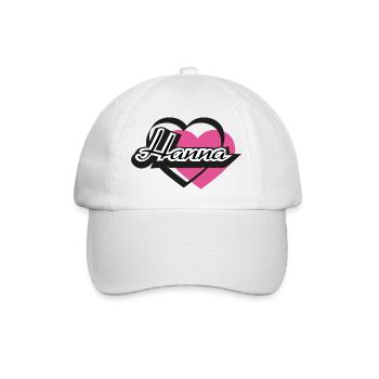 Name Hanna Herz - Baseballkappe - Weiß/Weiß - Vorne