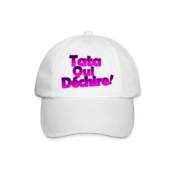 Tata Qui Déchire! Néon Rose 3D - Casquette classique - blanc/blanc - Devant