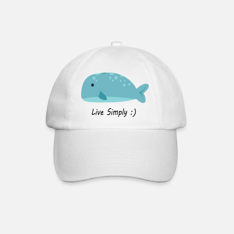 Live Simply - Baseballkappe - Weiß/Weiß