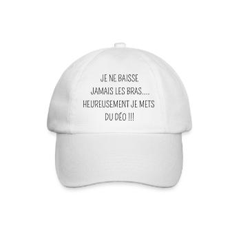 je ne baisse jamais les bras humour - Casquette classique - blanc/blanc - Devant