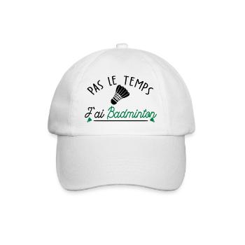 pas le temps j ai Badminton - Casquette classique - blanc/blanc - Devant