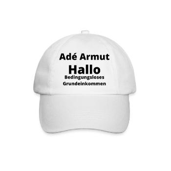 Adé Armut Hallo BGE schwarz - Baseballkappe - Weiß/Weiß - Vorne