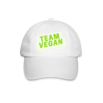 Team Vegan Veganer Vegetarier - Baseballkappe - Weiß/Weiß - Vorne