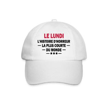 humour lundi / humour travail - Casquette classique - blanc/blanc - Devant