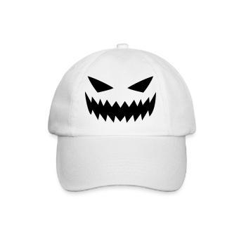 Gestörte Horrorfratze - Baseballkappe - Weiß/Weiß - Vorne
