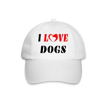 Ich liebe Hunde. Ich liebe Hunde - Baseballkappe - Weiß/Weiß - Vorne